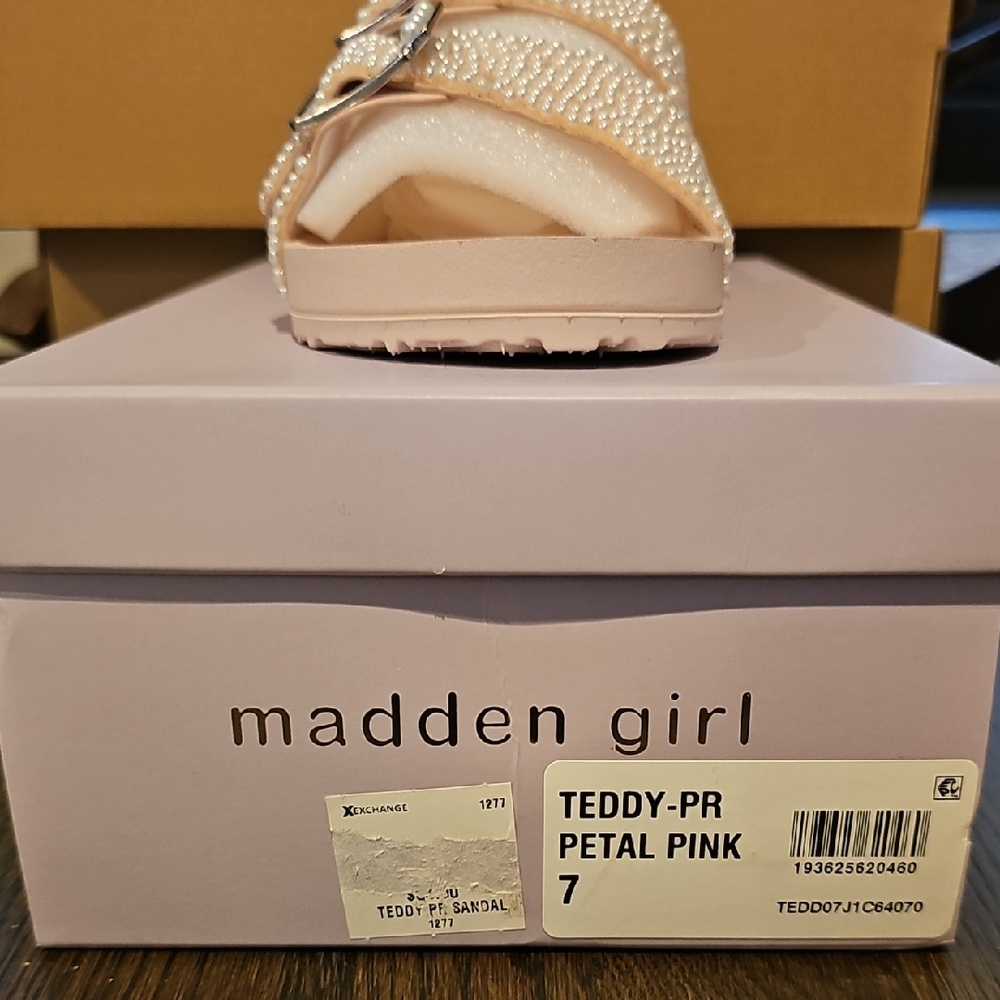 Madden Girl Pearl Embellished Sandals - Cream - Picture 3 of 3